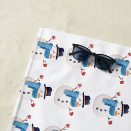 Snowman Winter Beach Handtuch