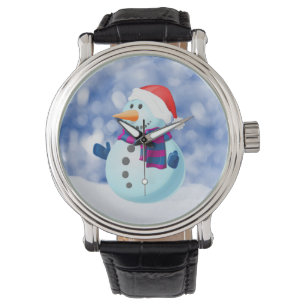 Snowman Winter Frohe Weihnachtsschnee Armbanduhr
