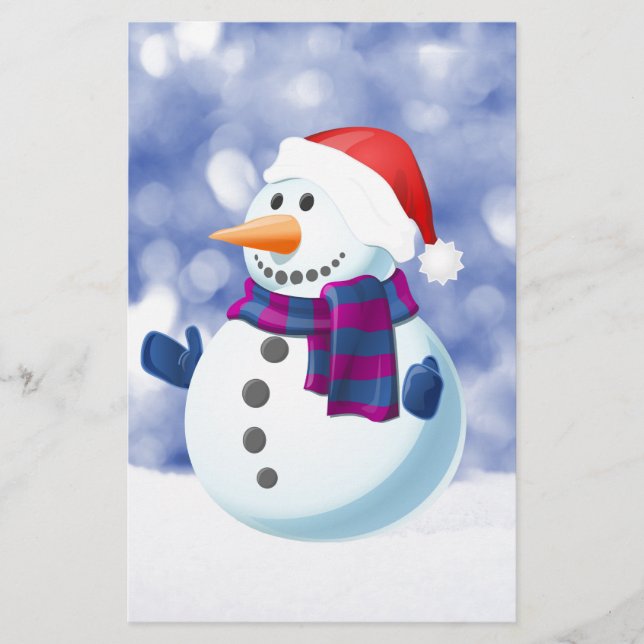 Snowman Winter Frohe Weihnachtsschnee Briefpapier (Vorderseite)