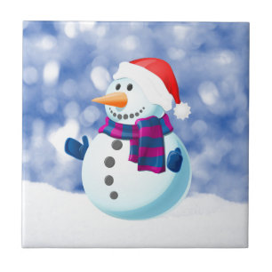 Snowman Winter Frohe Weihnachtsschnee Fliese