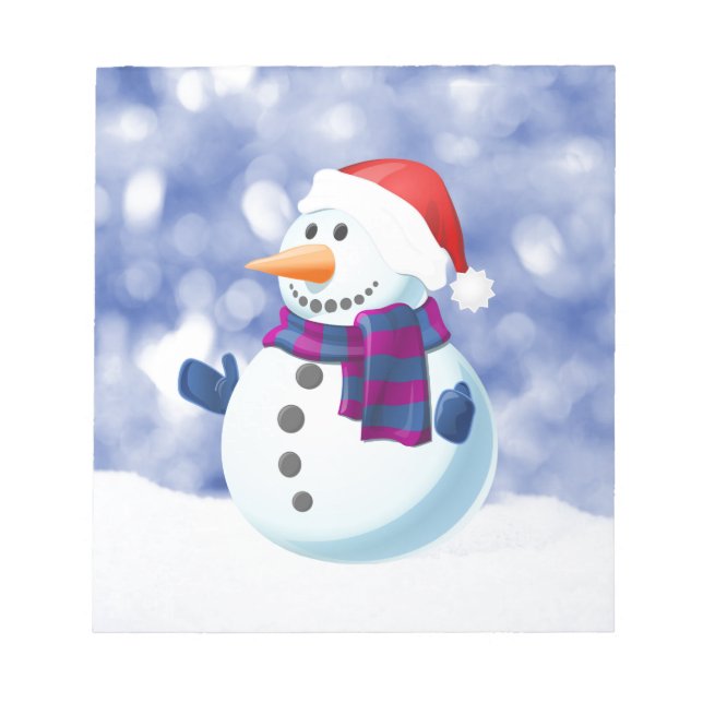 Snowman Winter Frohe Weihnachtsschnee Notizblock (Vorderseite)