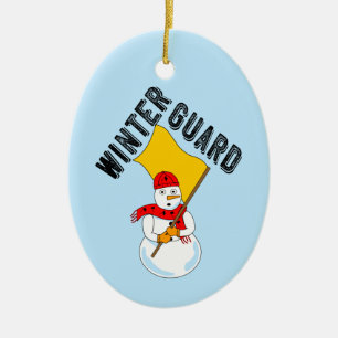 Snowman Winter Guard Metal Ornament