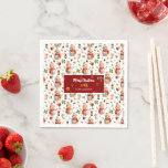 Snowman Winter Holiday - Merry Christmas Serviette<br><div class="desc">Celebrate the holidays in style with these personalized Christmas paper napkins featuring a charming snowman pattern. Decorated with cozy winter accessories, holly leaves, pinecones, and festive lanterns, they bring warmth and joy to any holiday table. Customize the center panel with your name, family name, or a special message to make...</div>