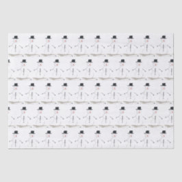 Snowman Winter Holiday Xmas Geschenk Retro Vintag Seidenpapier