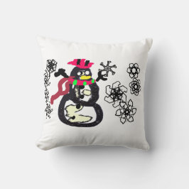 Snowman winter kissen