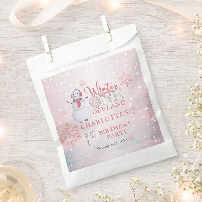 Snowman Winter ONEderland 1. Geburtstag Geschenktütchen (Ausgeschnitten)