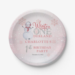 Snowman Winter ONEderland 1. Geburtstag Pappteller