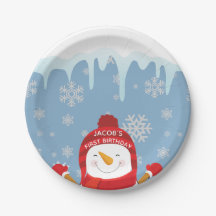 Snowman Winter Onederland Boy First Birthday
