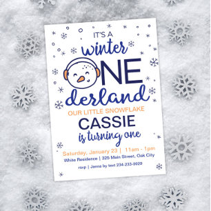 Snowman Winter ONEderland Einladung