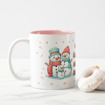 Snowman Winter pastellfarbene Tasse