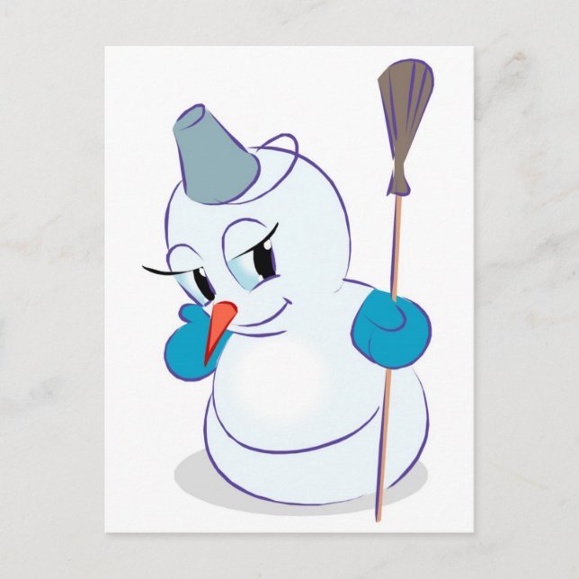 Snowman Winter Postcard Postkarte (Vorderseite)
