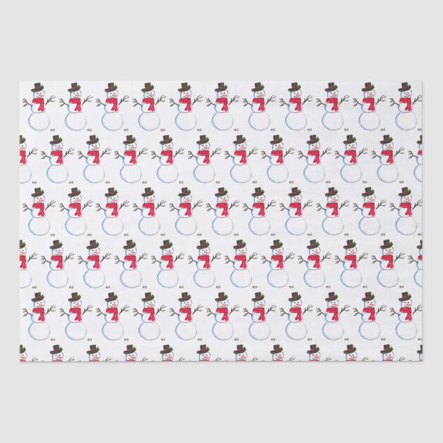 Snowman Winter Retro Vintages Party Xmas Seidenpapier (Vorderseite)