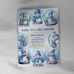 Snowman Winter Theme Baby Boy Dusche Einladung