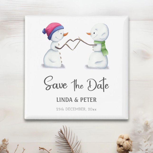 Snowman Winter Wedding Save the Date Magnet (Von Creator hochgeladen)
