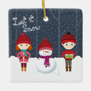 Snowman Winter Wonderland Keramikornament