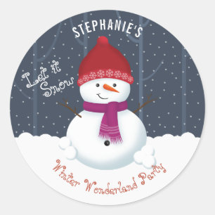 Snowman Winter Wonderland Runder Aufkleber