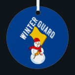 Snowman Wintergarde Ornament Aus Metall<br><div class="desc">Wintergartentext mit einem Schneemann, der eine Flagge trägt und einen Schal mit Fahnen trägt, ist ein humorvolles Wachtdesign für Farb- und Winterwacher an Geburtstagen und Feiertagen</div>
