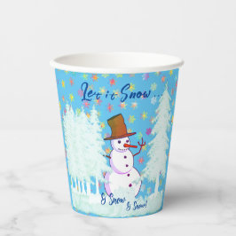 Snowman Wintertime Party Dinner Holiday Paper Cups Pappbecher