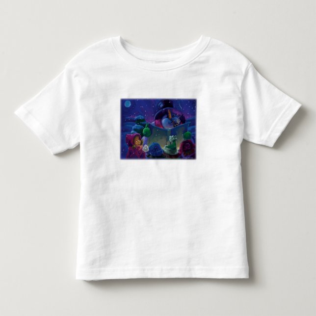 Snowman Wintertime Reading Art Kleinkind T-shirt (Vorderseite)