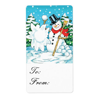 Snowman wirft einen Snowball Winter Fun Geschenket