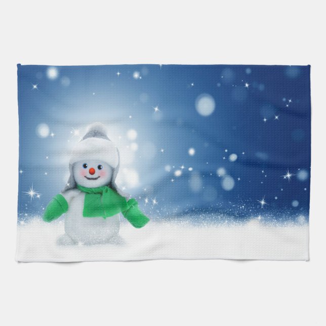 Snowman Wises Küchentuch (Horizontal)