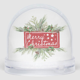 Snowman with Cardinal Merry Christmas Schneekugeln