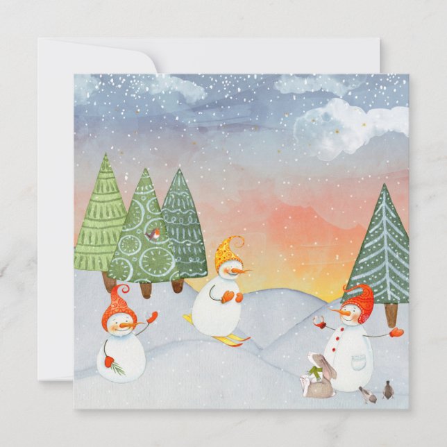 SNOWMAN & WOODLAND FREUNDE IN WINTERWONDERLAND (Vorderseite)