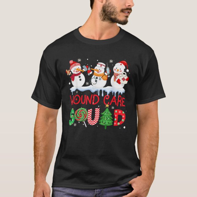 Snowman Wound Care Nurse Squad Christmas Holiday M T-Shirt (Vorderseite)