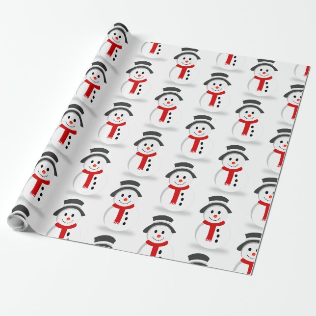 Snowman Wrapping Paper (Schlicht) Geschenkpapier (Ungerollt)