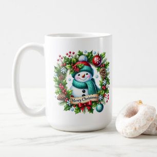 Snowman Wreath Coffee Tasse
