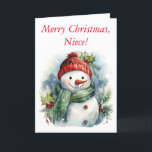 SNOWMAN WÜNSCHT SICH NACH NIECE CHRISTMAS CARD DANKESKARTE<br><div class="desc">Dies ist eine bezaubernde Weihnachtskarte für Ihre Nichte,  und Sie können sie mit den einfachen Werkzeugen personalisieren.</div>