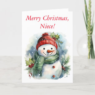 SNOWMAN WÜNSCHT SICH NACH NIECE CHRISTMAS CARD DANKESKARTE