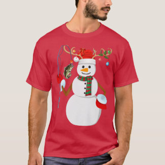 Snowman Xmas Lights Angeln Chri T-Shirt