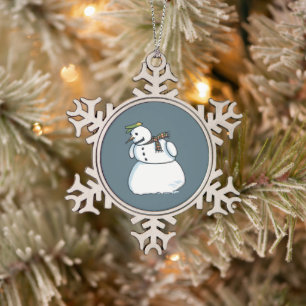 Snowman Zinnsnowflake Weihnachtsschmuck Schneeflocken Zinn-Ornament