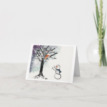 SnowmanFerienzeit-Grußkarte, lustig, niedlich