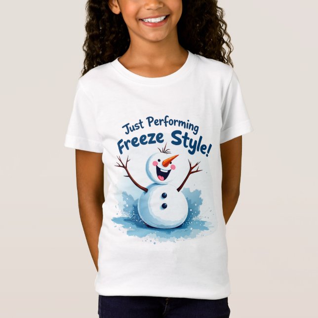Snowmans Freeze Style Performance Art T-Shirt (Vorderseite)
