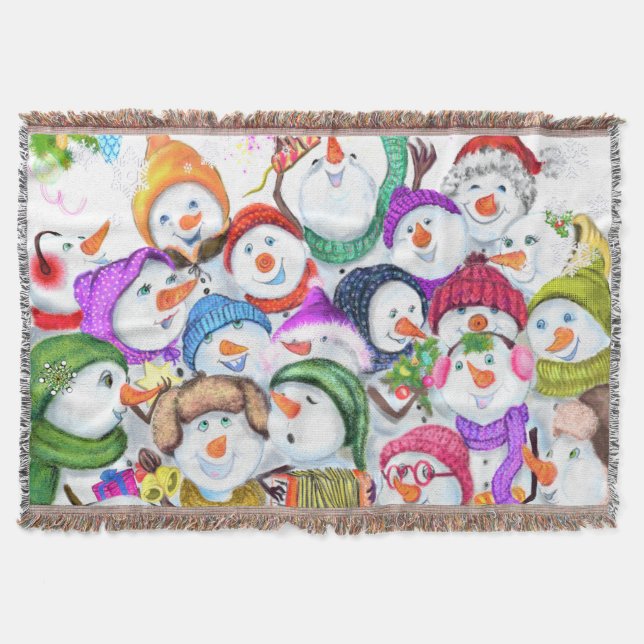 Snowmans Weihnachtsbaum Blanket Geschenk Decke (Vorderseite)