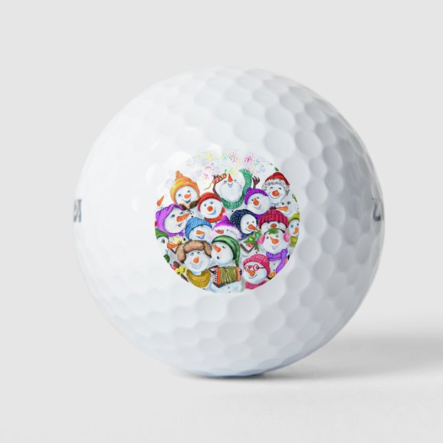 Snowmans Weihnachtsfest Party Funny Golf Balls Golfball (Vorderseite)
