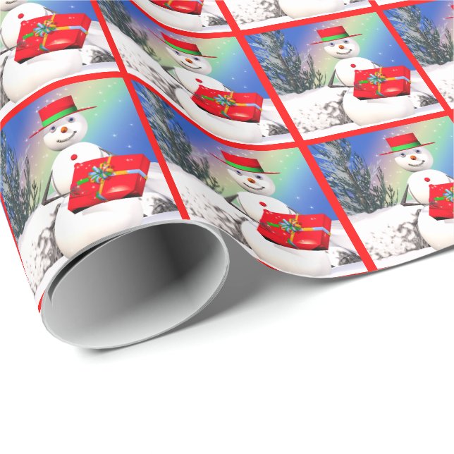 Snowmans Weihnachtsgeschenk Geschenkpapier (Rolleneckpunkt)