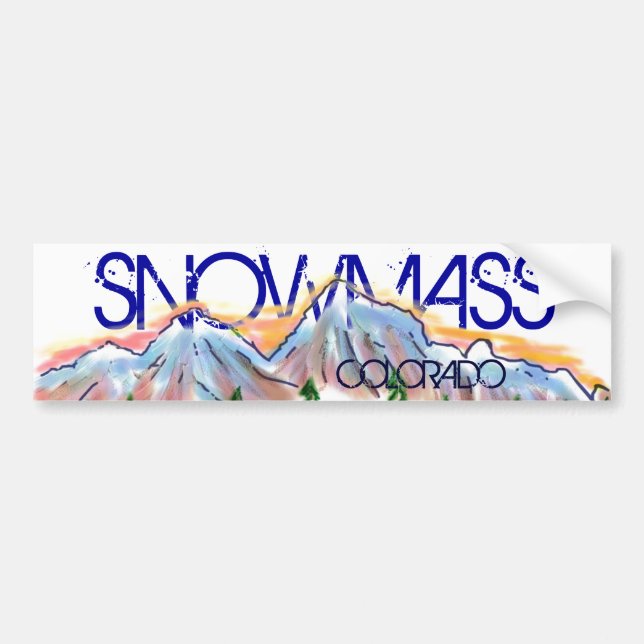 Snowmass Colorado künstlerischer Gebirgsaufkleber Autoaufkleber (Vorne)