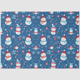 Snowmen Berries Candy Canes Weihnachten Seidenpapier