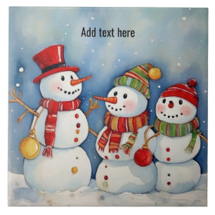 Snowmen Celebration Template Fliese