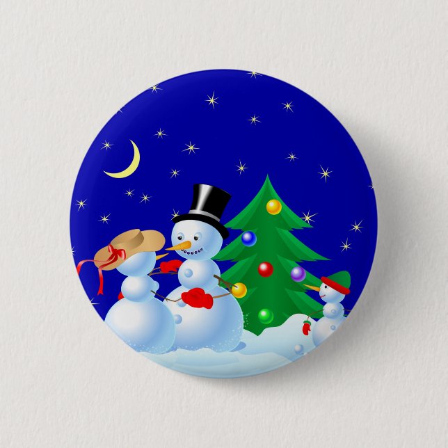 Snowmen Dancing Button (Vorderseite)