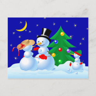 Snowmen Dancing Postkarte