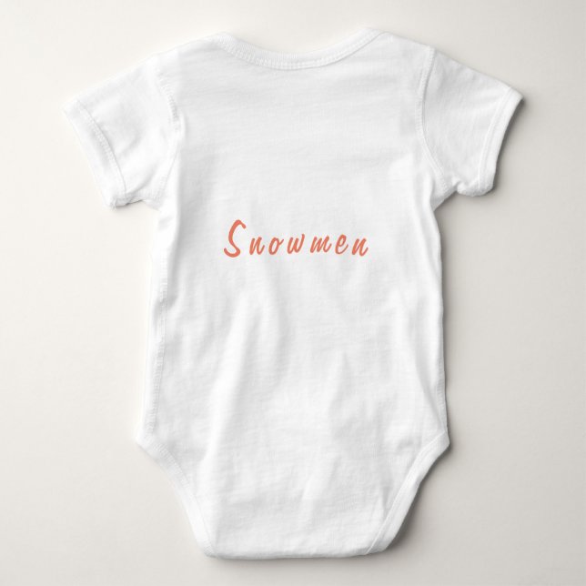 Snowmen Design Baby Bodysuit T - Shirts (Rückseite)
