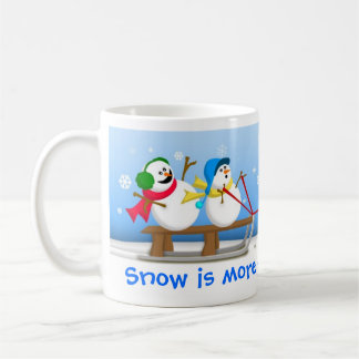 Snowmen, die Tasse Sledding sind