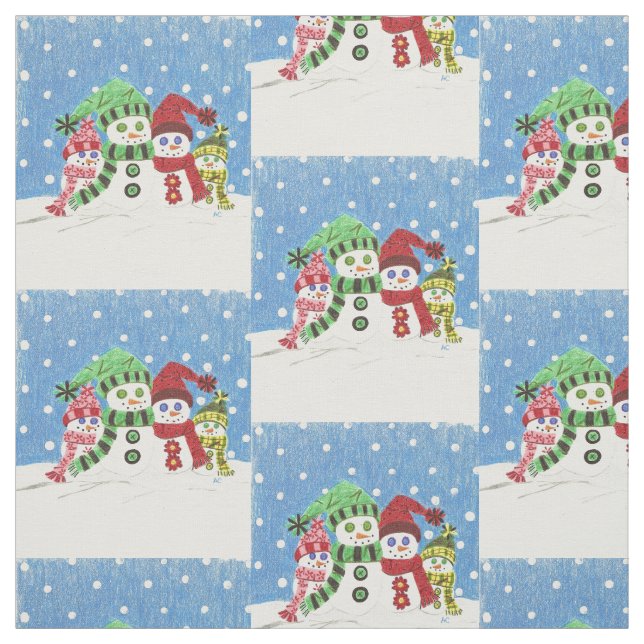 Snowmen-Familie (Muster) Stoff (Muster)