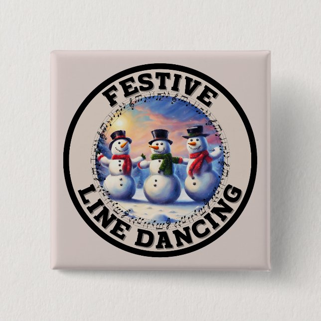 Snowmen Festivals Tanzen Button (Vorderseite)