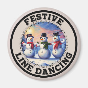 Snowmen Festivals Tanzen Magnet
