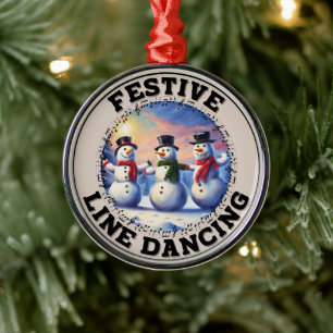 Snowmen Festivals Tanzen Ornament Aus Metall